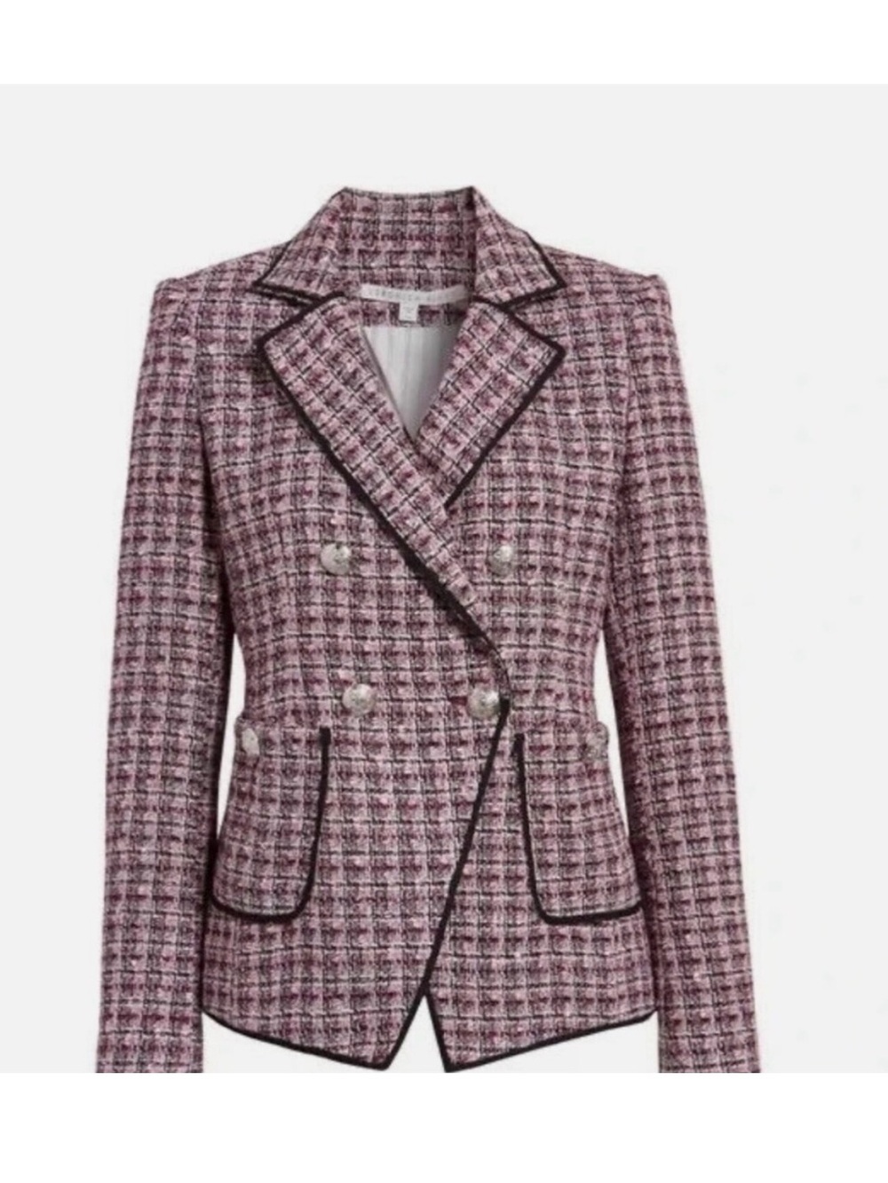 Veronica Beard Theron Tweed Double-Breasted Blazer - Picture 3 of 12